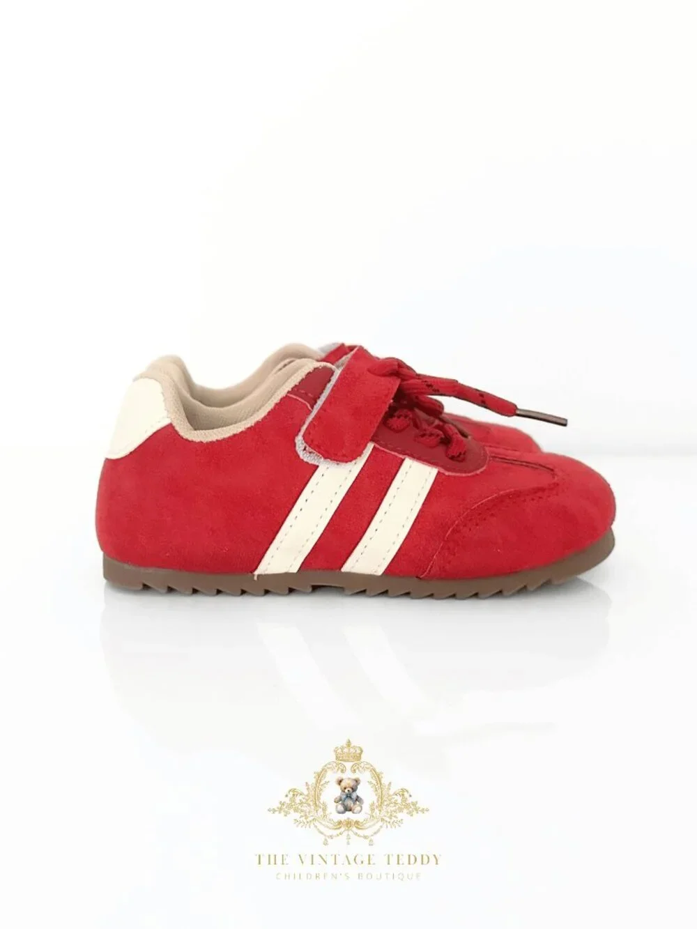 NWT Cute Boys Sneakers Children's Shoes Kicks Athletic Sports Stripes Red 10